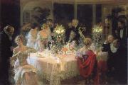 Jules-Alexandre Grun The end of the supper oil painting reproduction